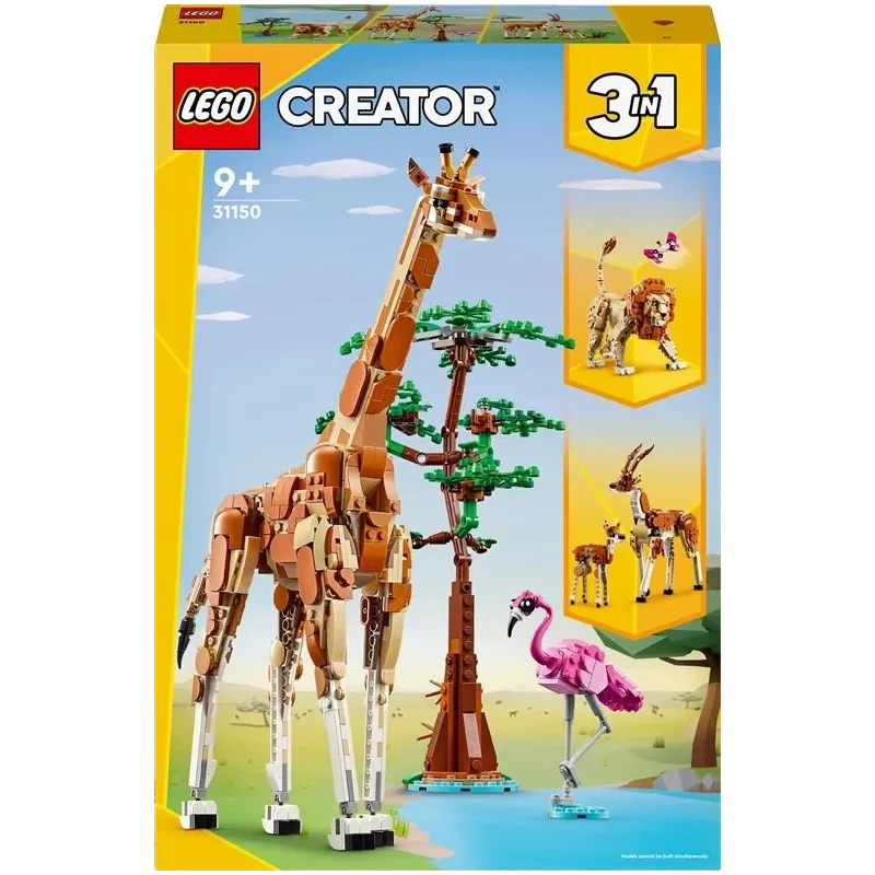 Konstruktors LEGO Creator 3in1 Mežonīgie safari dzīvnieki 31150, 780 gab.