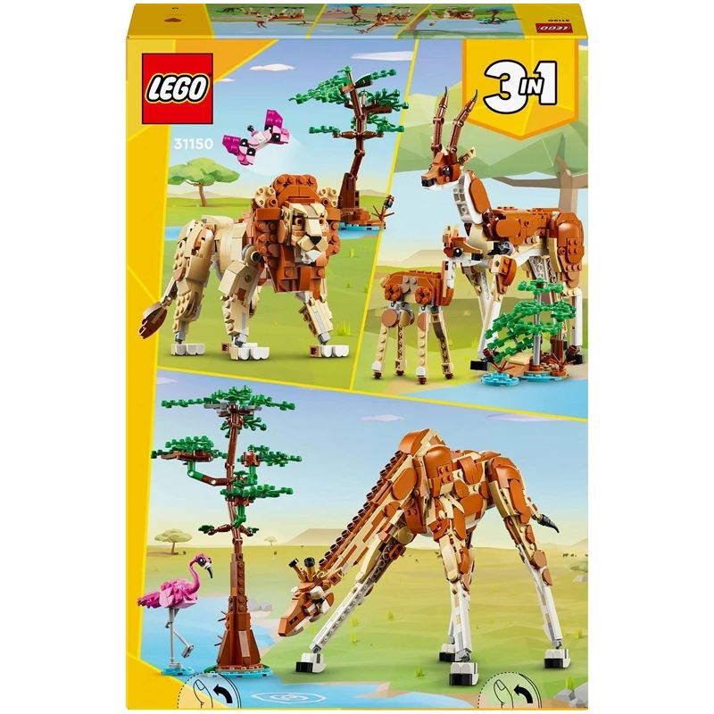 Konstruktors LEGO Creator 3in1 Mežonīgie safari dzīvnieki 31150, 780 gab.