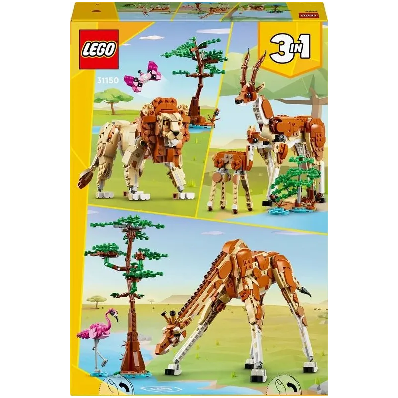 Konstruktors LEGO Creator 3in1 Mežonīgie safari dzīvnieki 31150, 780 gab.