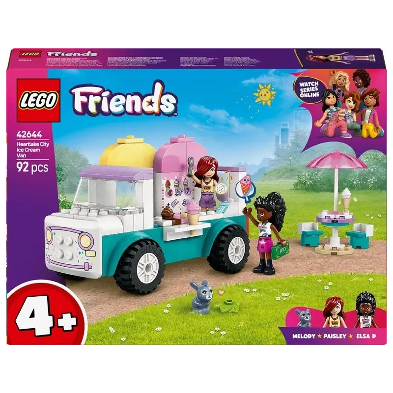Konstruktors LEGO Friends Hārtleikas pilsētas saldējuma busiņš 42644, 92 gab.