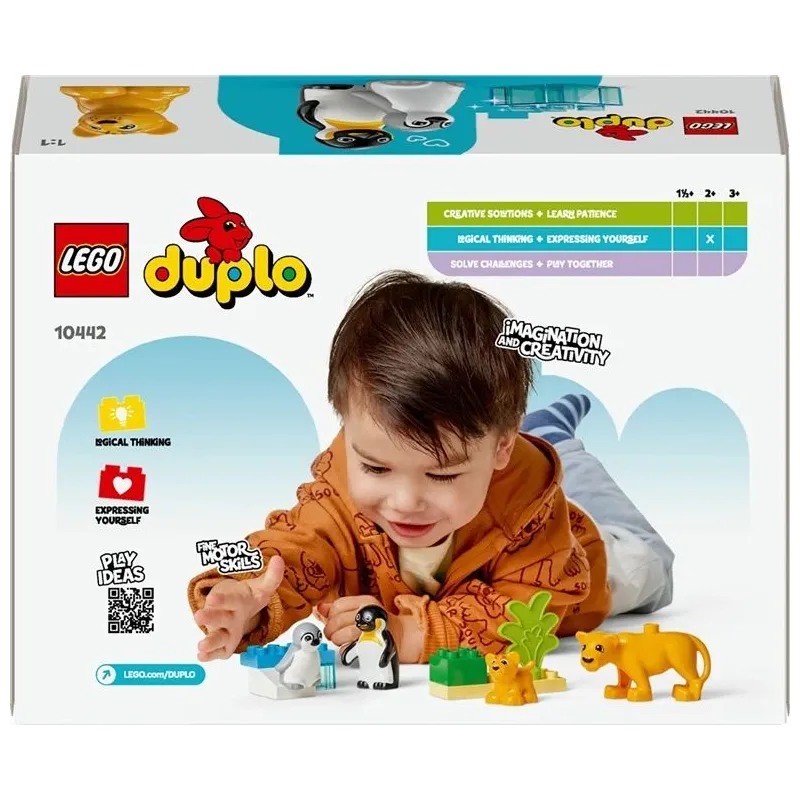 Konstruktors LEGO DUPLO Town Savvaļas dzīvnieku ģimenes: Pingvīni un lauvas 10442, 10 gab.
