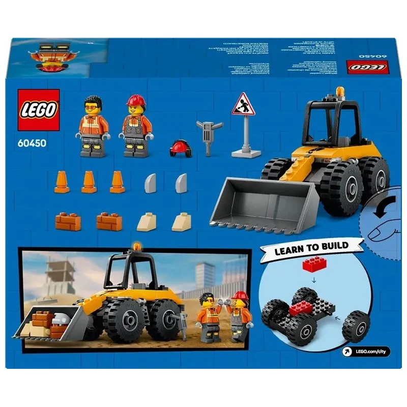 Konstruktors LEGO City Dzeltens celtniecības iekrāvējs uz riteņiem 60450, 81 gab.