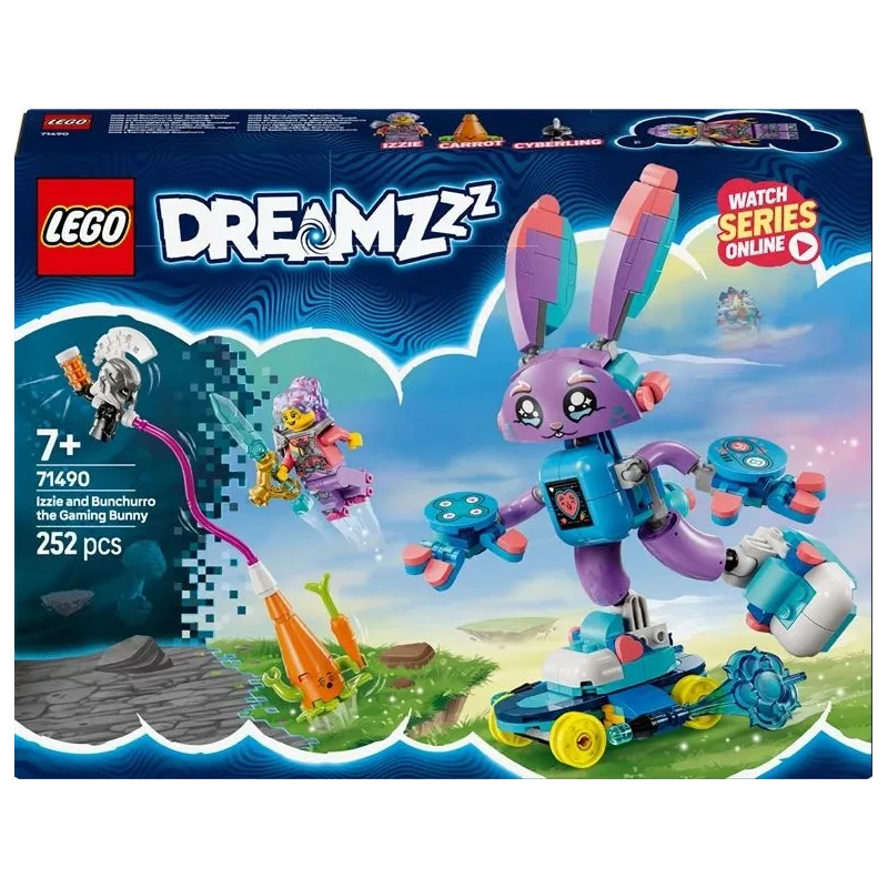 Konstruktors LEGO DREAMZzz Izzie un spēļu zaķis Bunchurro 71490, 252 gab.