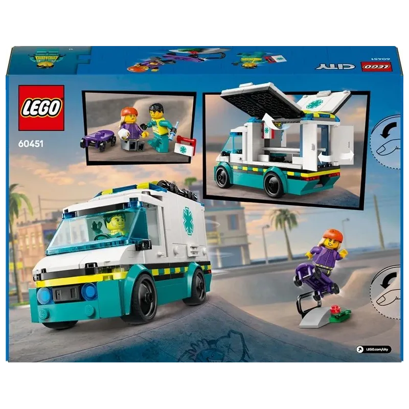 Konstruktors LEGO City Ātrās palīdzības auto 60451, 184 gab.
