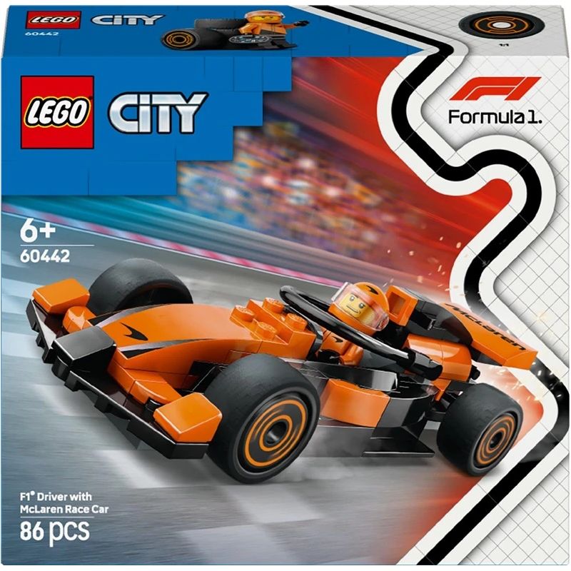LEGO City F1 Driver with McLaren Race Car 60442. 86 vnt.