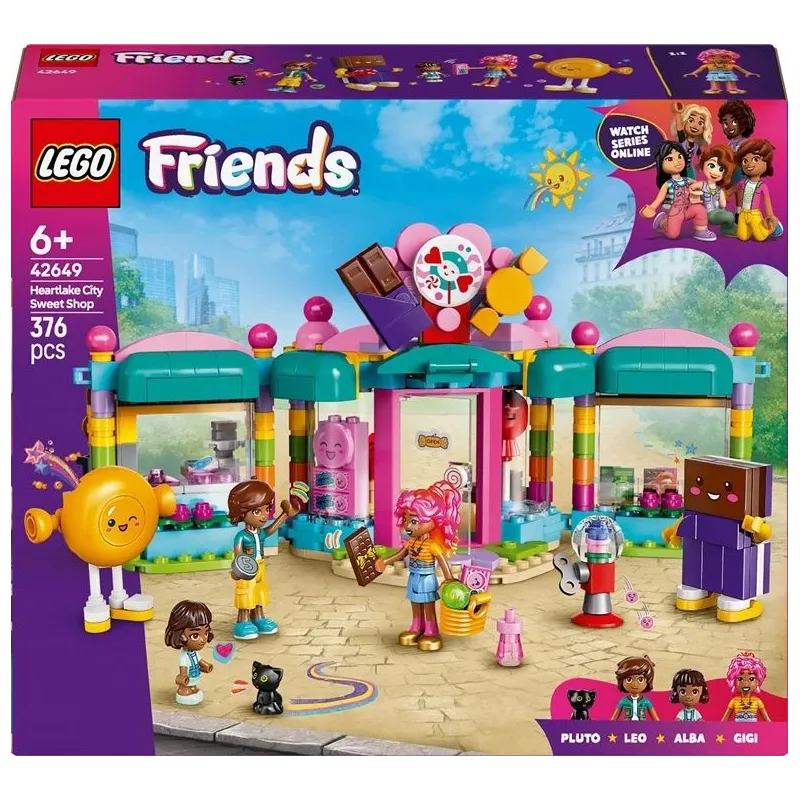 Konstruktors LEGO Friends Hārtleikas pilsētas saldumu veikals 42649, 376 gab.