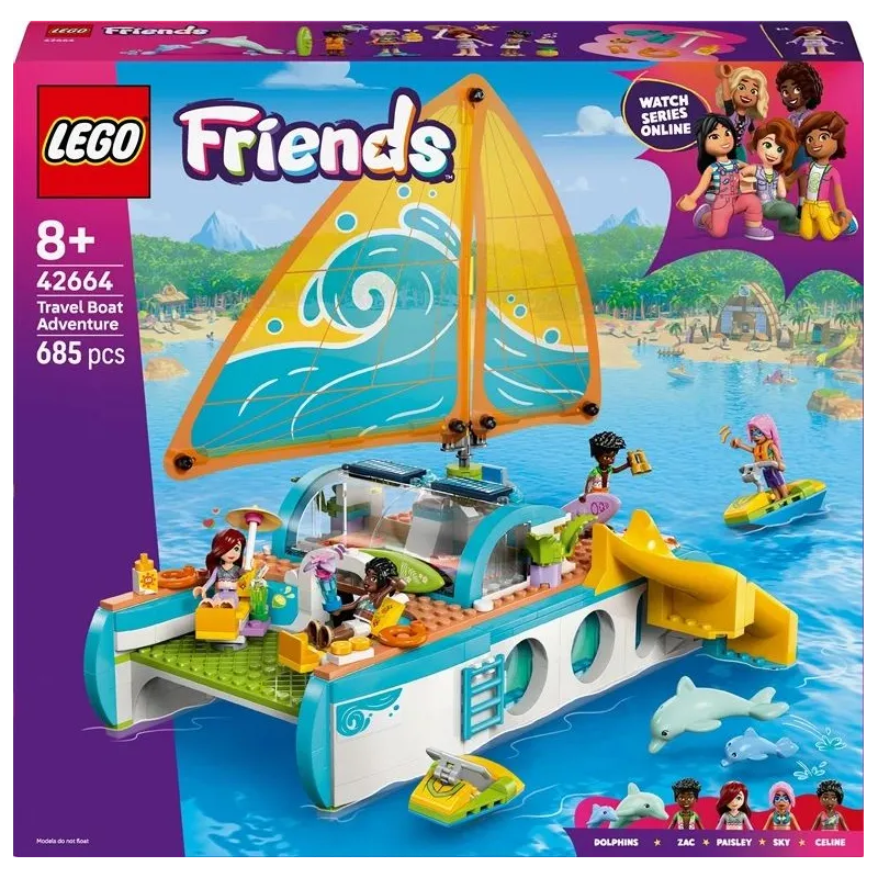 Konstruktors LEGO Friends Piedzīvojums ceļojumu laivā 42664, 685 gab.