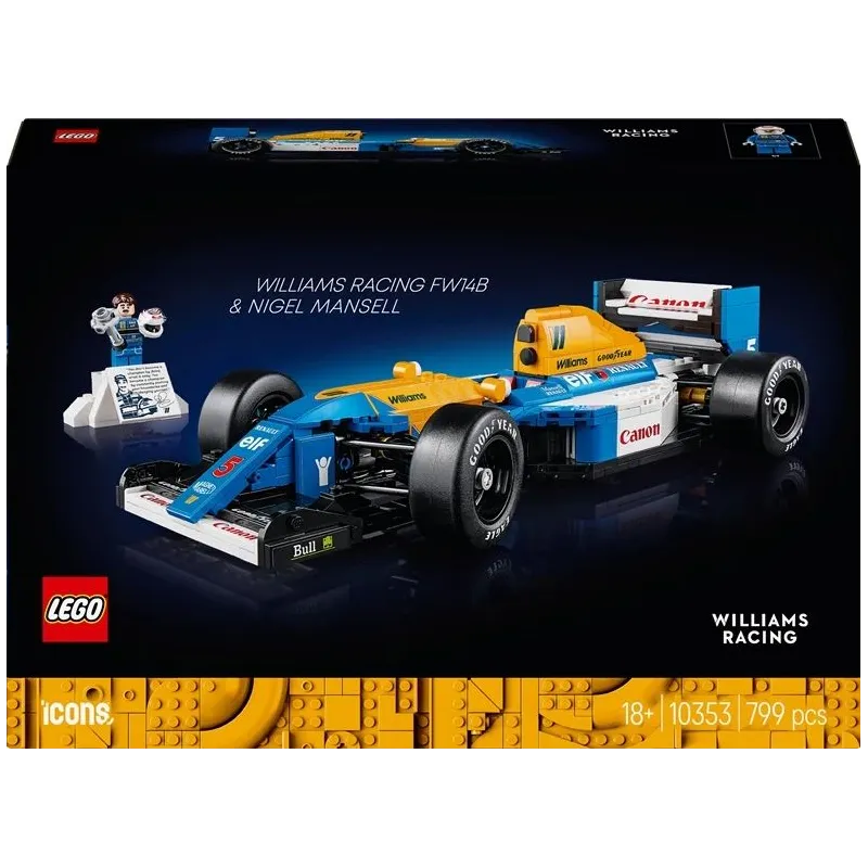 Konstruktors LEGO Icons Williams Racing FW14B un Nigel Mansell 10353, 799 gab.