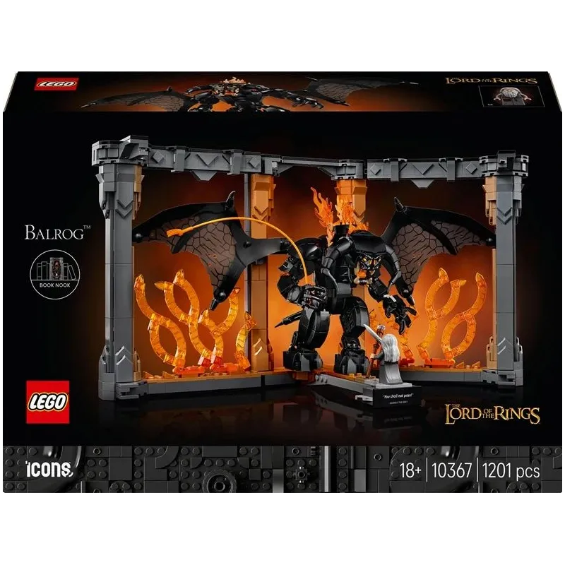 Konstruktors LEGO Icons Gredzenu pavēlnieks: Balroga grāmata-diorāma 10367, 1201 gab.