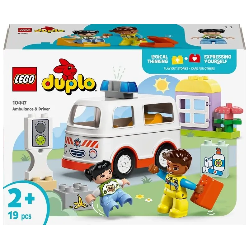 Konstruktors LEGO Duplo Ātrā palīdzība un šoferis 10447, 19 gab.