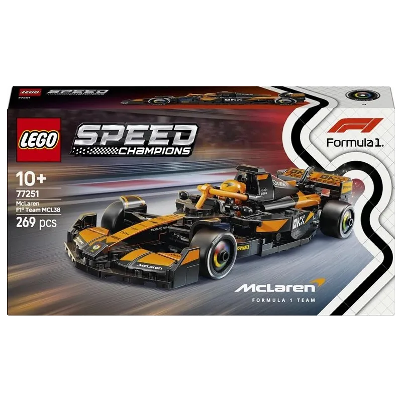 Konstruktors LEGO Speed Champions McLaren F1 Team MCL38 Sacīkšu Auto 77251, 269 gab.