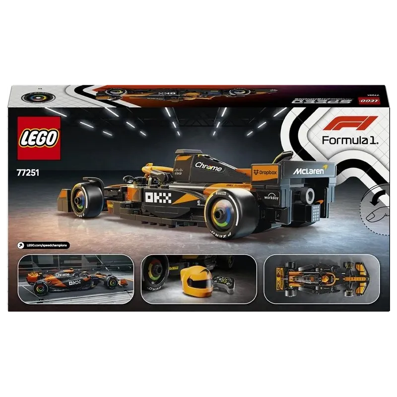 Konstruktors LEGO Speed Champions McLaren F1 Team MCL38 Sacīkšu Auto 77251, 269 gab.