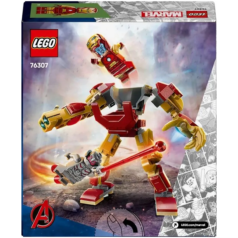 Konstruktors LEGO Marvel Dzelzs vīra robots pret Ultronu 76307, 101 gab.
