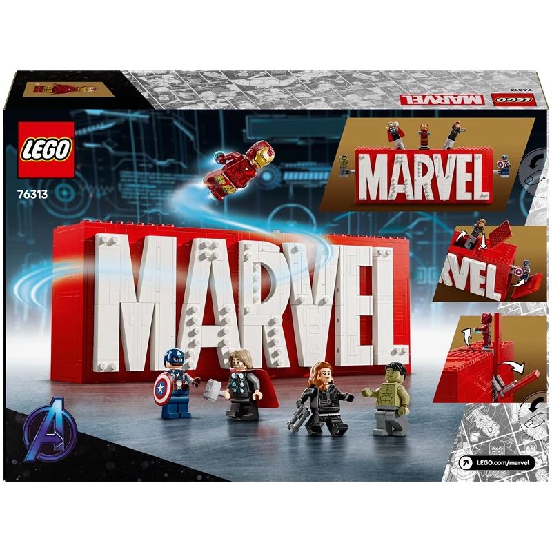 Konstruktors LEGO Marvel MARVEL logotips un minifigūras 76313, 931 gab.