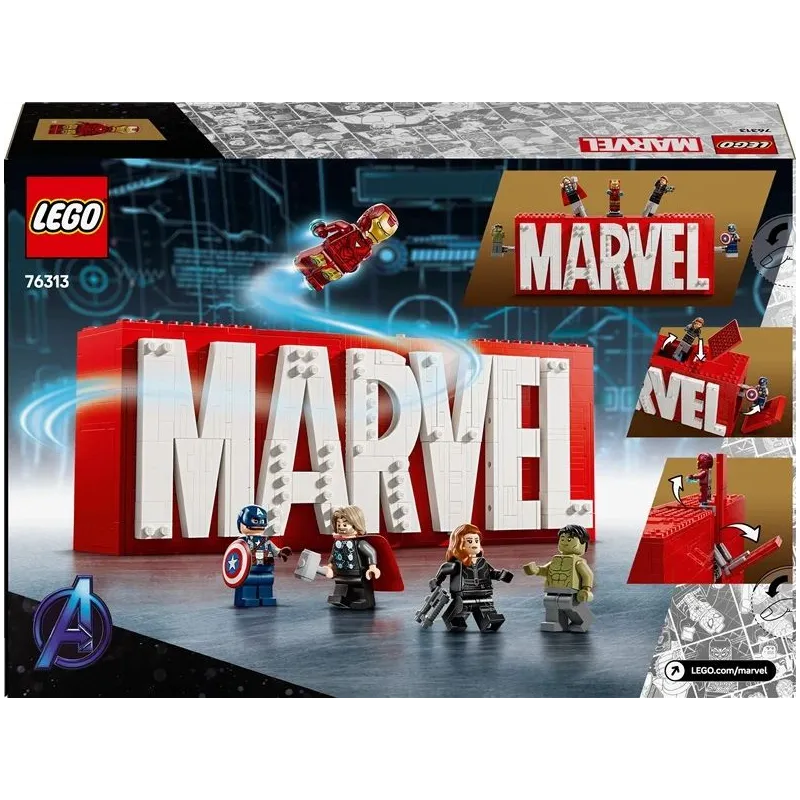 Konstruktors LEGO Marvel MARVEL logotips un minifigūras 76313, 931 gab.