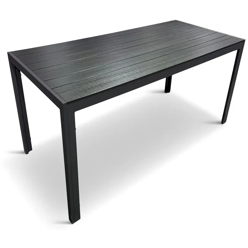 Dārza galds Domoletti, melna krās., 150 cm x 90 cm x 65 cm