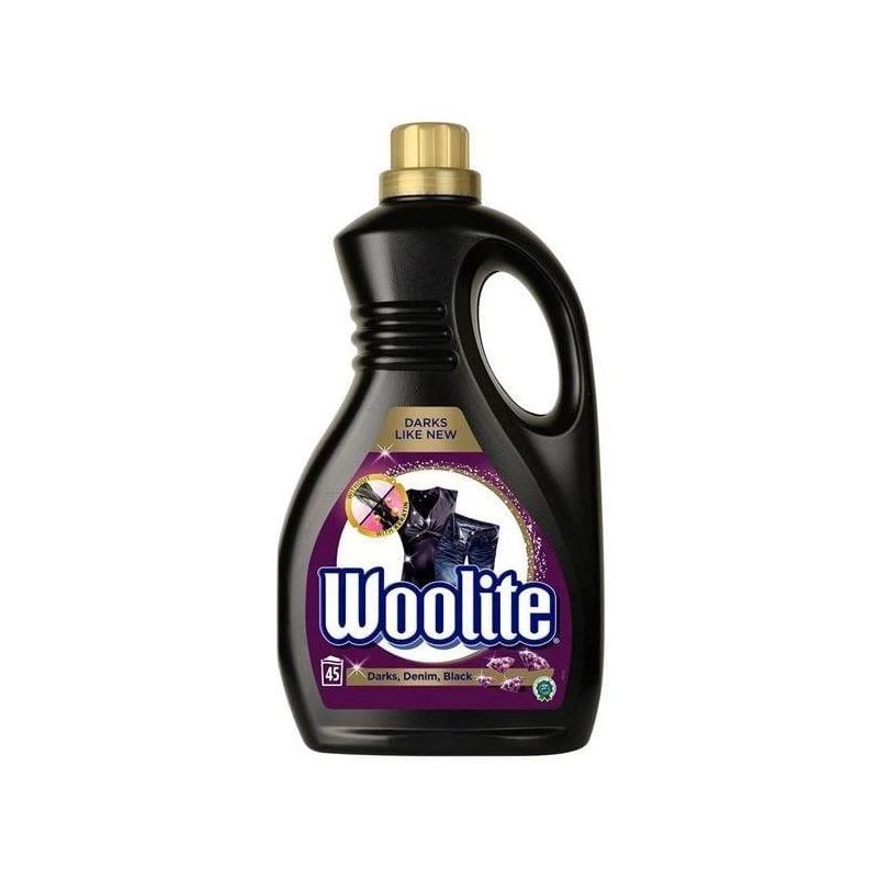 Šķidrais veļas mazgāšanas līdzeklis WOOLITE DARKS DENIM BLACK. 2.7 l. 45sk.