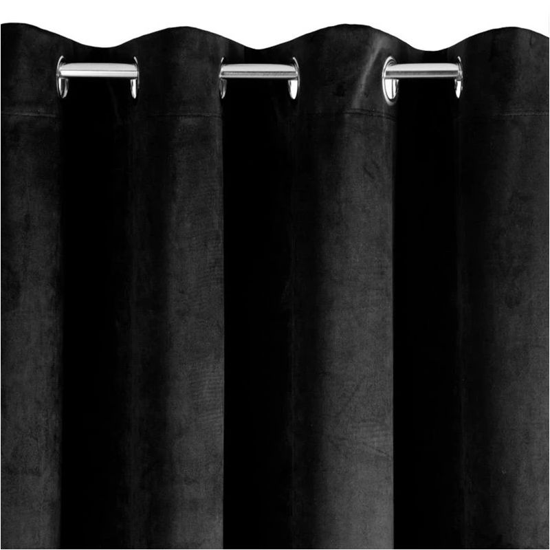 Užuolaida Pierre juoda. žiedai 140x250 cm