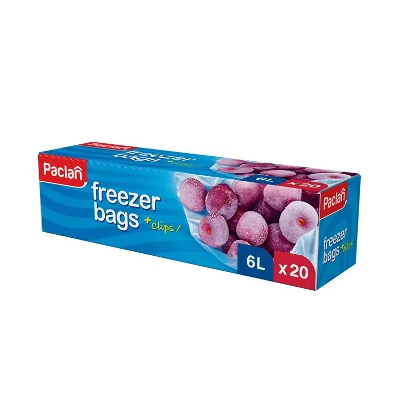 Saldētavas maisiņi ar rāvējslēdzēju Paclan, 6 l, caurspīdīga krās., 20 gab.