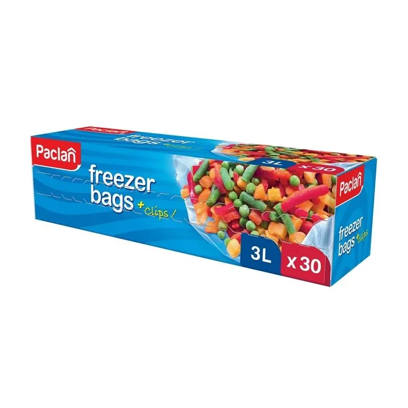 Saldētavas maisiņi ar rāvējslēdzēju Paclan, 3 l, caurspīdīga krās., 30 gab.