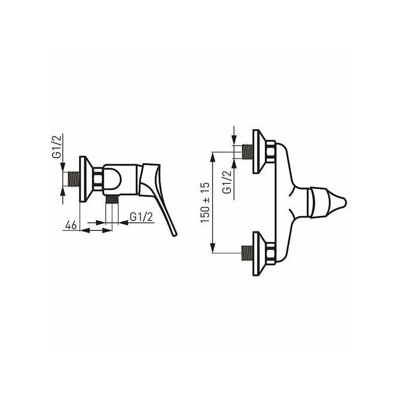 Dušas maisītājs bez piederumiem PETITE