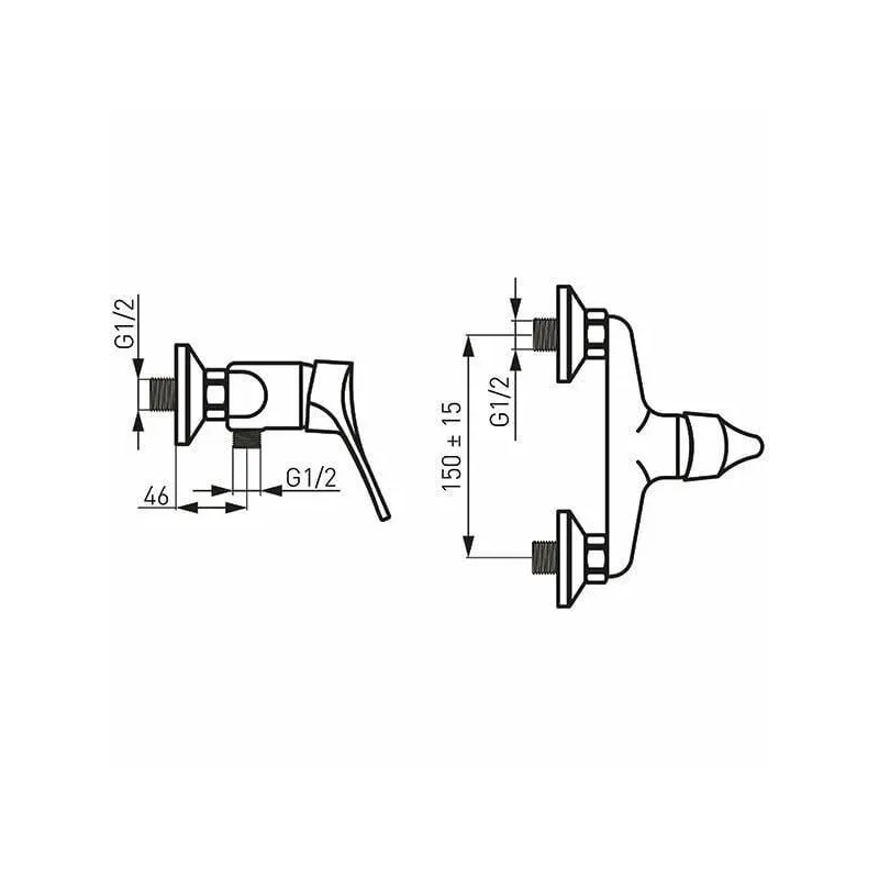 Dušas jaucējkrāns Ferro Petite BPT7, hroma krās.