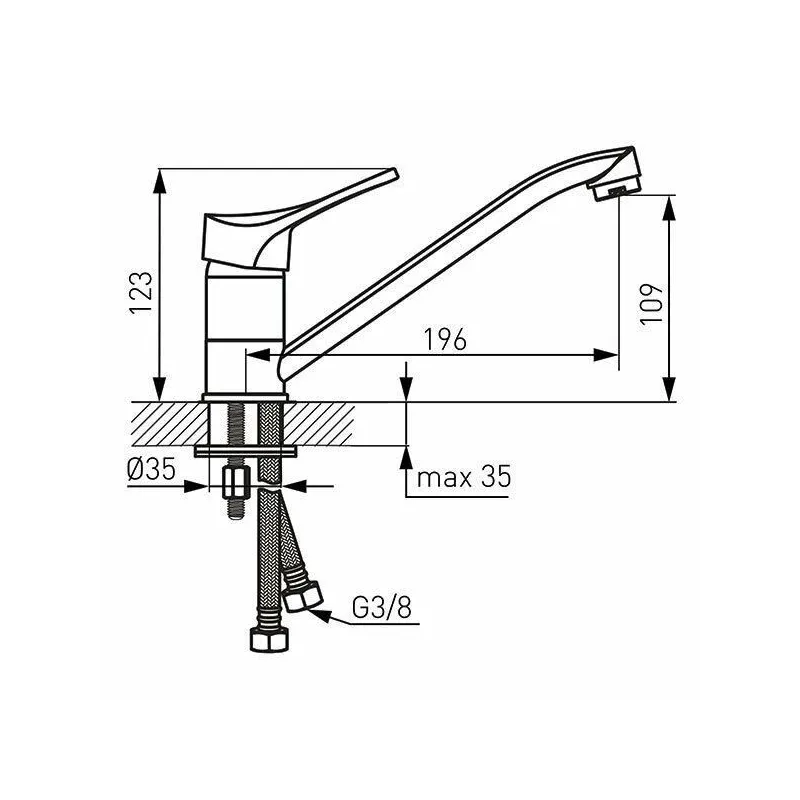 Virtuves jaucējkrāns Ferro Petite BPT4, hroma krās.