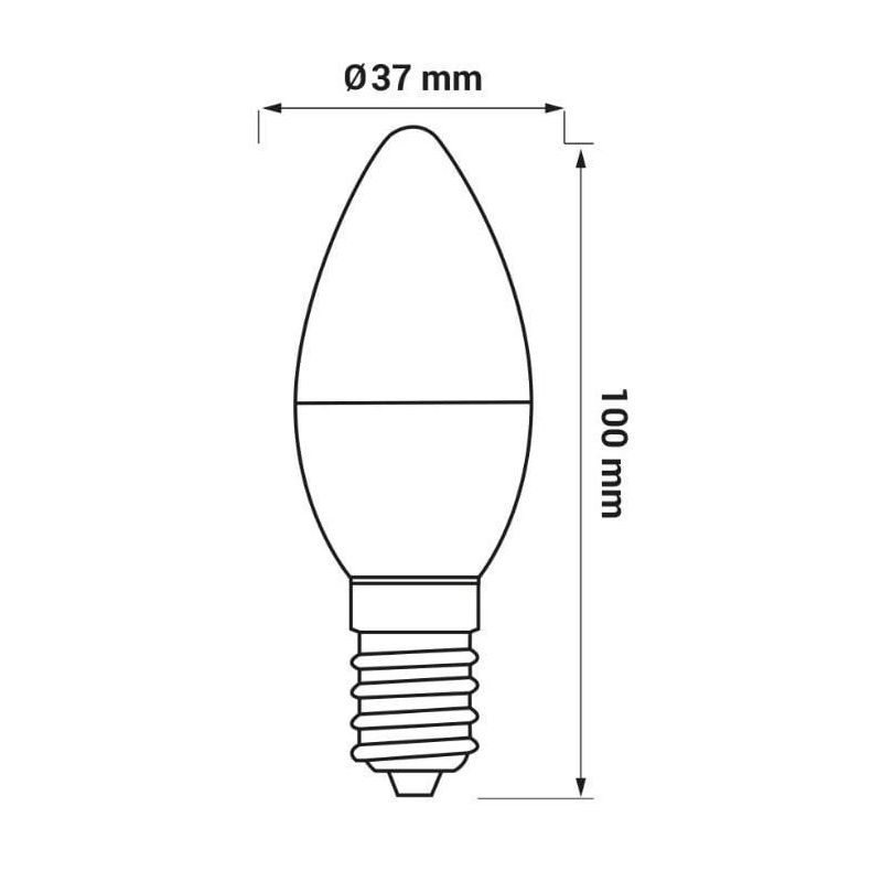 Lemputė led e14 c37 5w 500lm 4000k