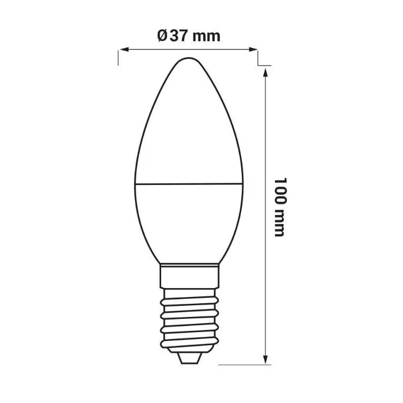 Spuldze Oro LED, C37, 4000 °K, E14, 5 W, 500 lm