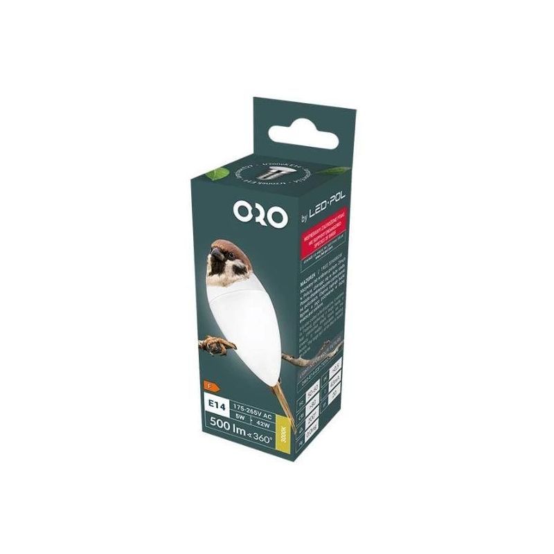 Lemputė led e14 c37 5w 500lm 4000k