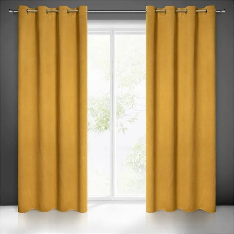 Nakts aizkari Amaro, sinepju krās.-dzeltena krās., 135 cm x 250 cm