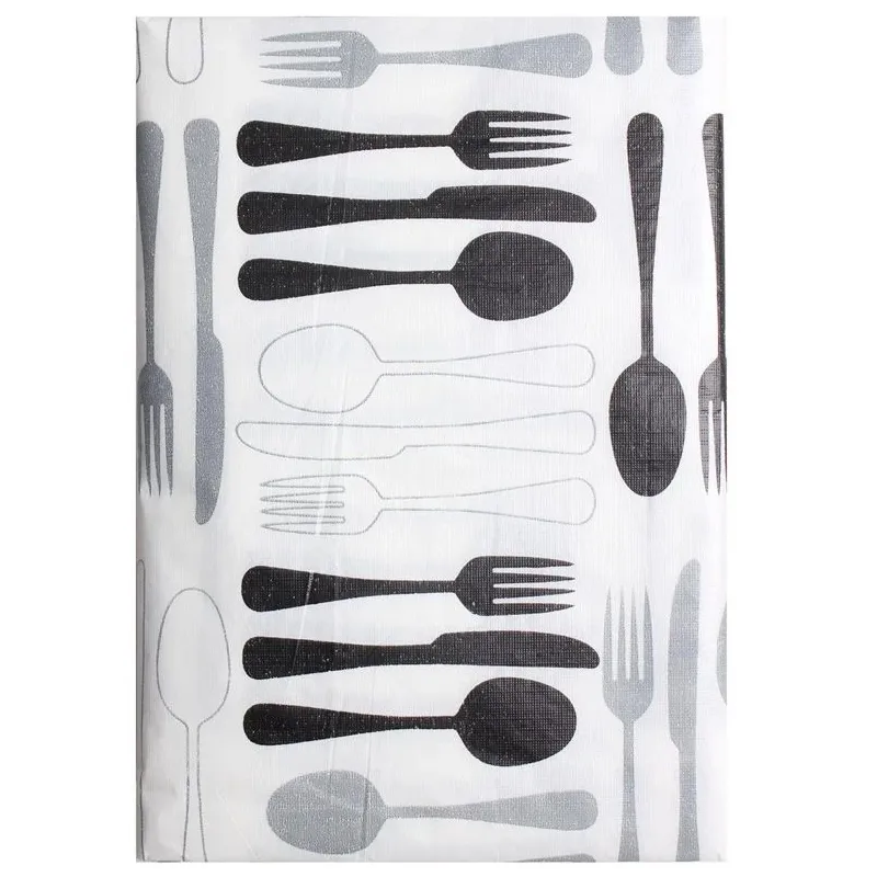 Galdauts taisnstūrveida Splendid FORK, balta-melna, 150 x 180 cm