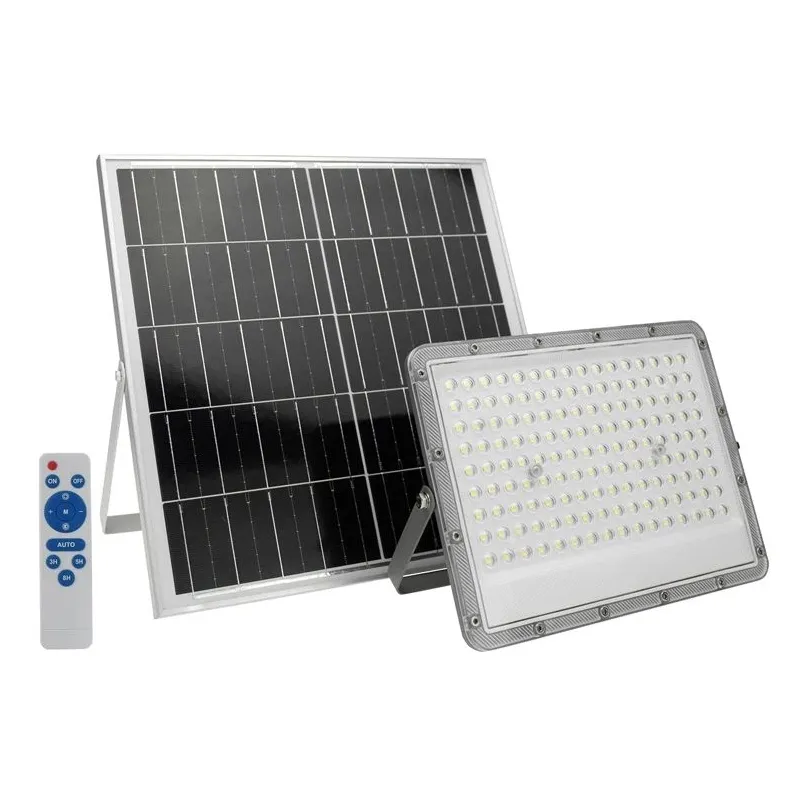 Prožektors ar saules bateriju, stiprināms gan pie griestiem, gan sienas Spectrum, 200 W, 1800 lm, 6500 °K, IP65, pelēka krās.