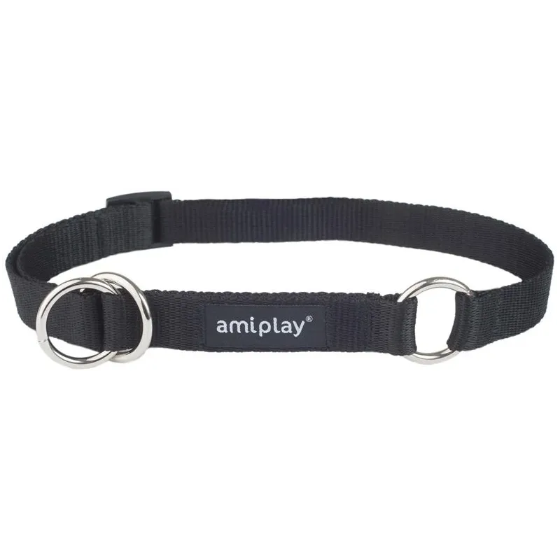 Kaklasiksna suņiem Amiplay Basic, melna krās., 350 - 500 mm x 20 mm, L