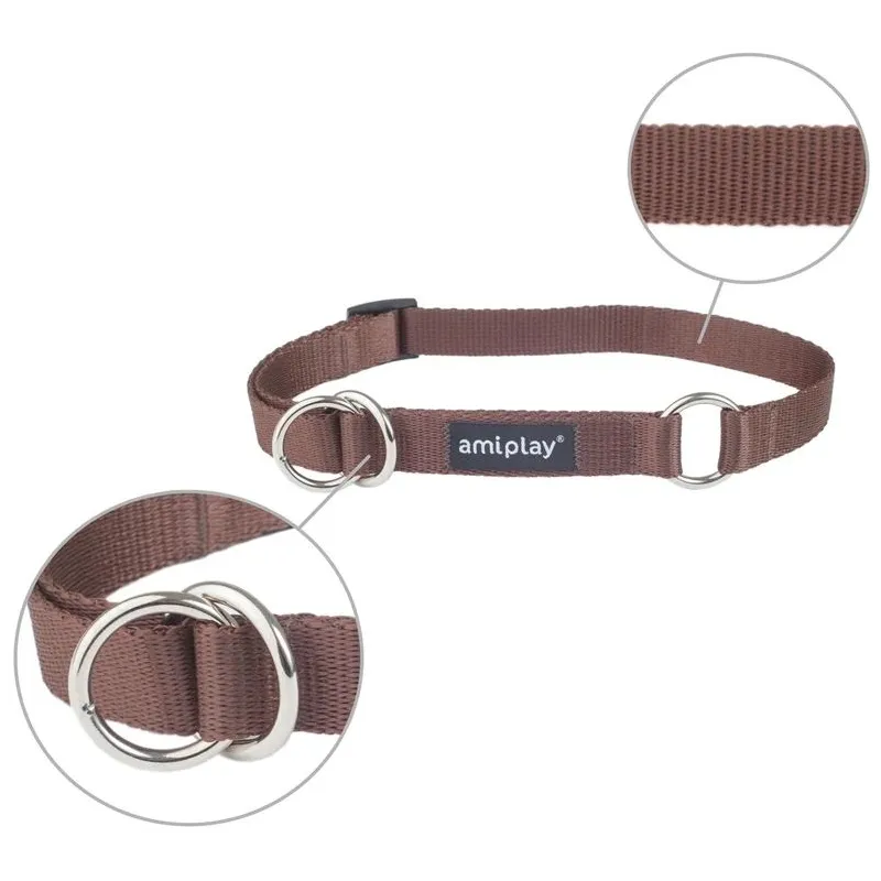 Antkaklis šunims Amiplay Basic, ruda sp., 350 - 500 mm x 20 mm, L
