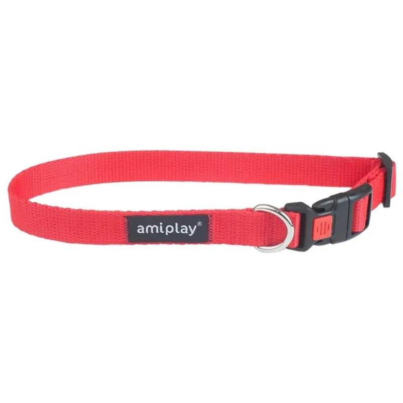 Kaklasiksna suņiem Amiplay Basic with Lock, sarkana krās., 350 - 500 mm x 20 mm, 35-50