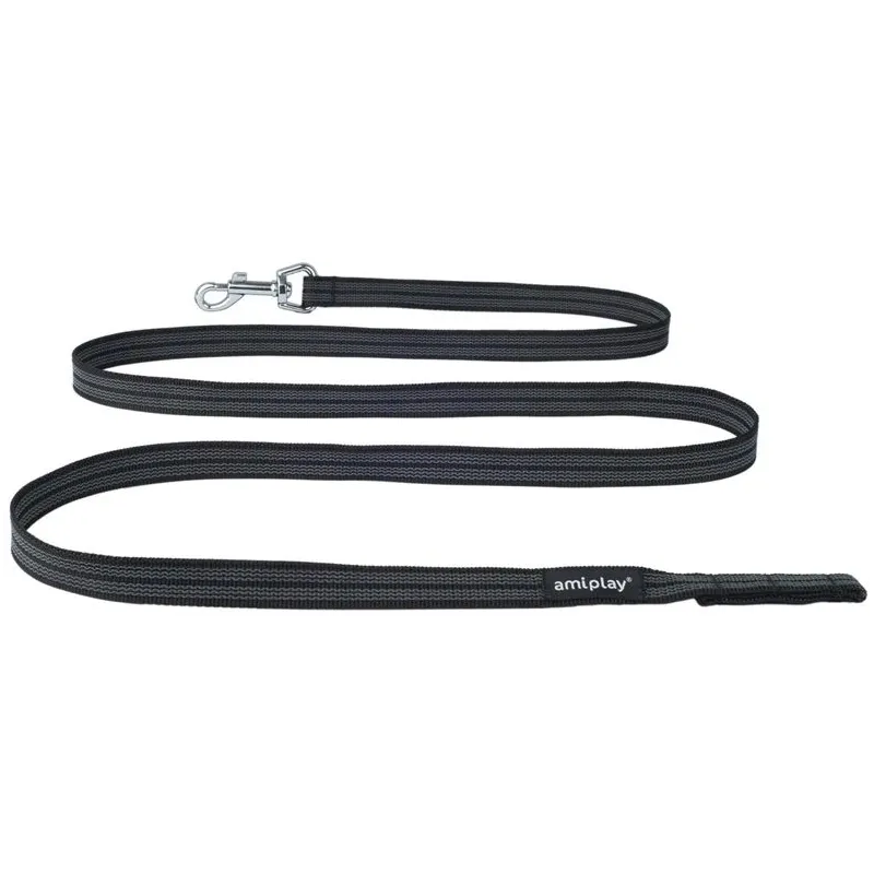 Suņu pavada Amiplay Rubber 500-2, melna krās., 5m x 2cm