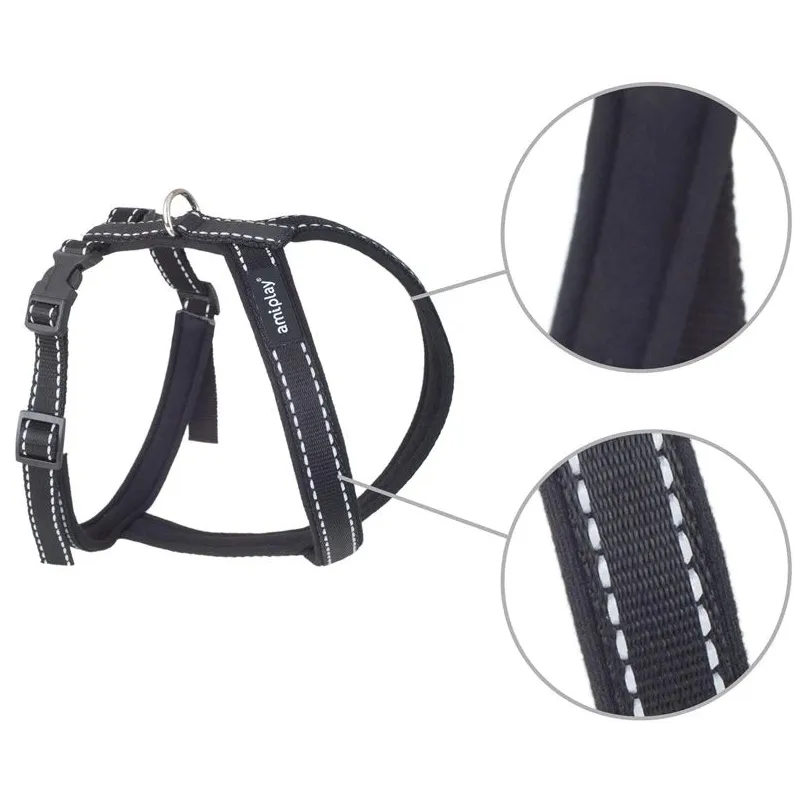 Regulējamas krūšu siksnas Amiplay Reflective, melna krās., 340 - 430 mm x 34 mm, 34-43