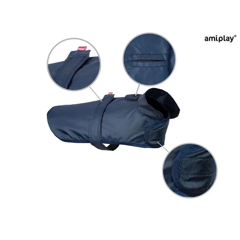 Lietusmētelis suņiem Amiplay Bristol 128591, tumši zila, 32 cm