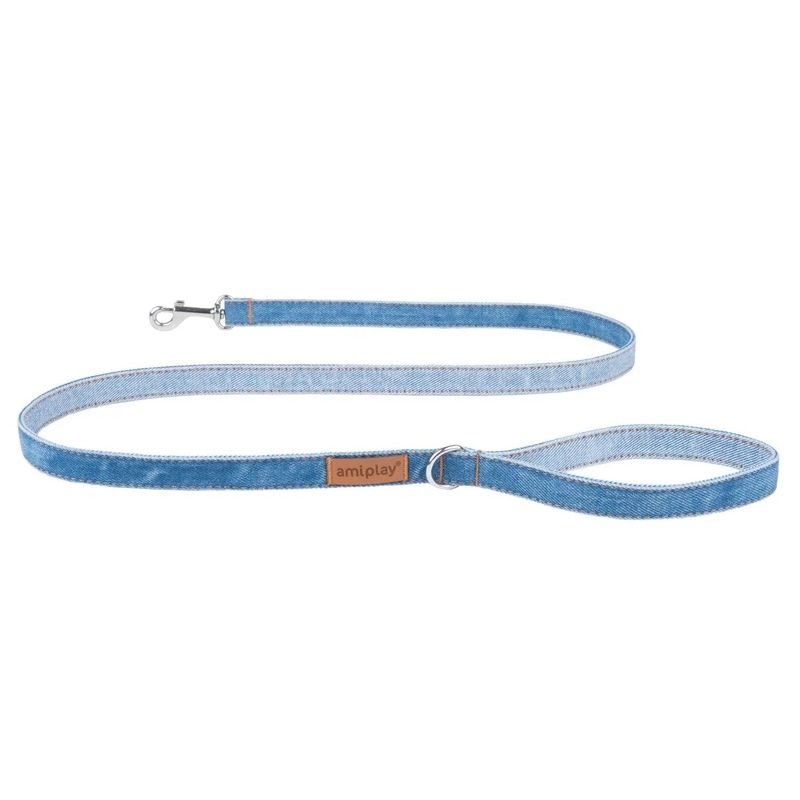 Leash for dogs denim s 140x1cm blue