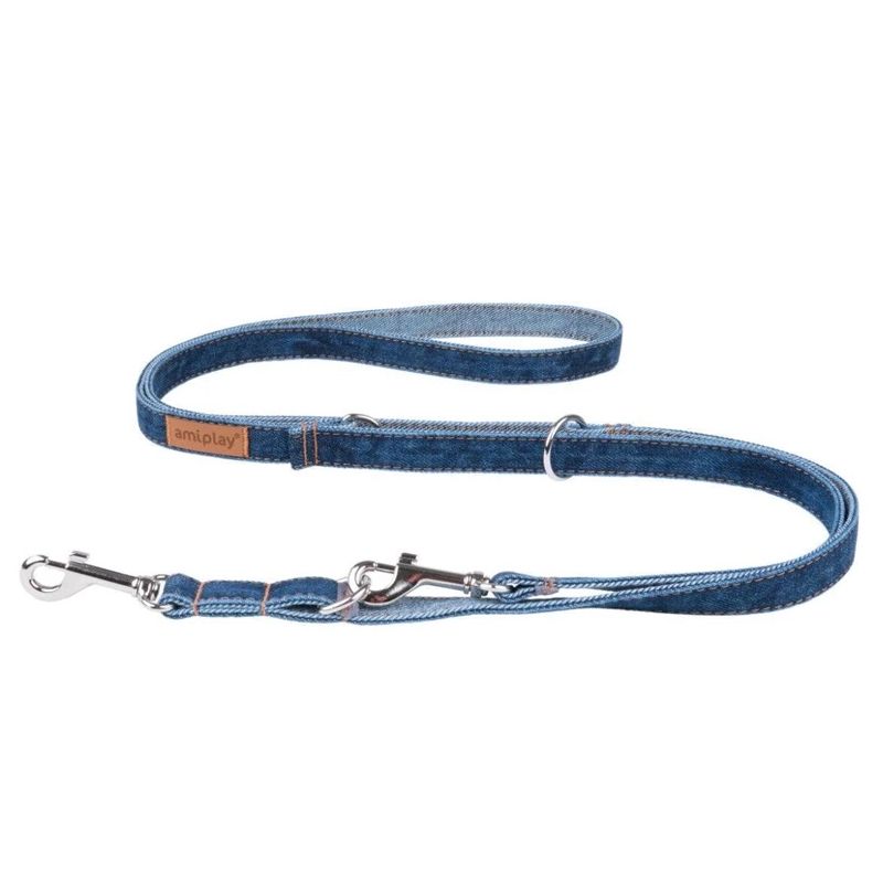 Pavada suņiem reg.denim s 100-200x1cm