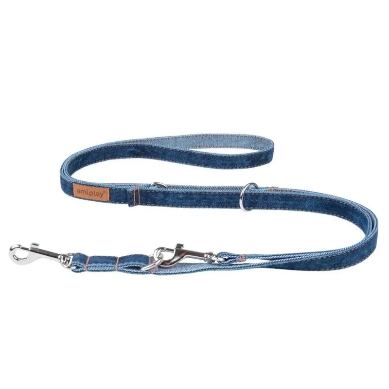 Regulējama siksna Amiplay Denim 124985, tumši zila, 1-2m x 1cm