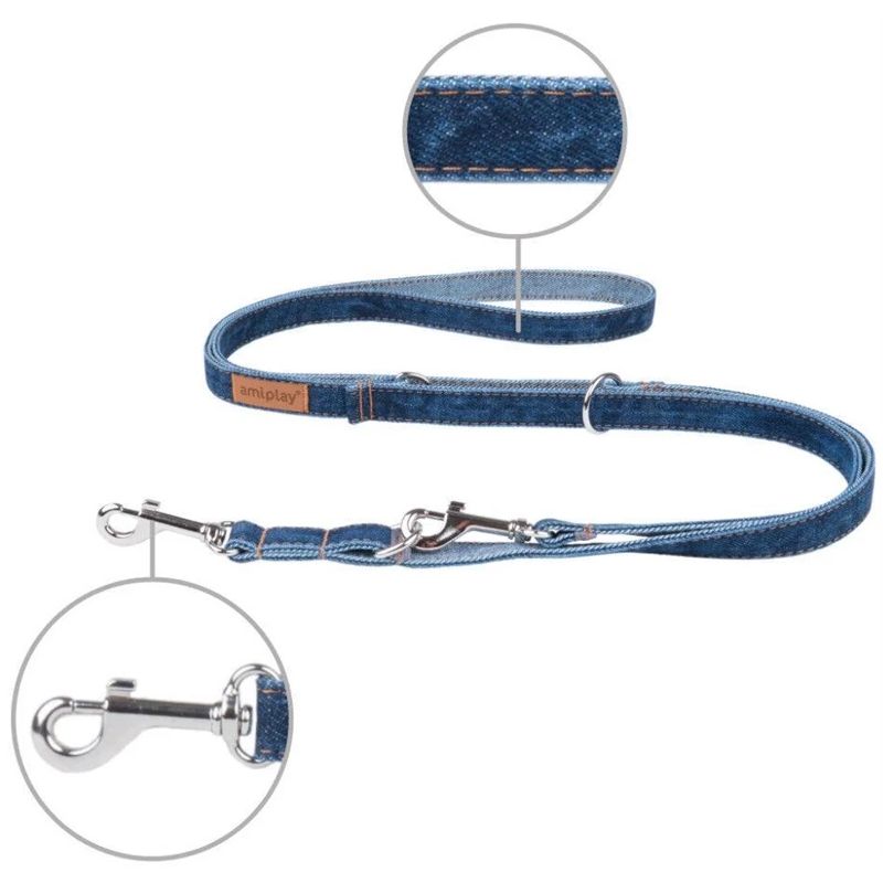 Pavada suņiem reg.denim s 100-200x1cm