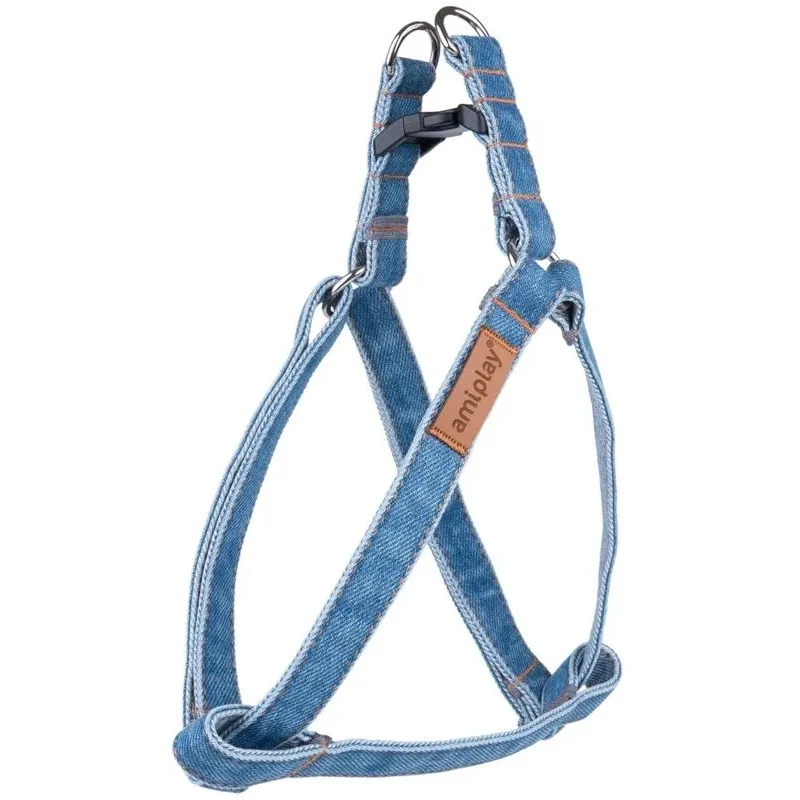 Regulējamas krūšu siksnas Amiplay Denim, zila krās., 400 - 750 mm x 20 mm, 40-75