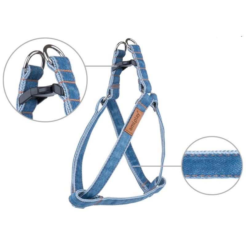 Krūšu siksna reg. denimxl 50-95x2.5 zila