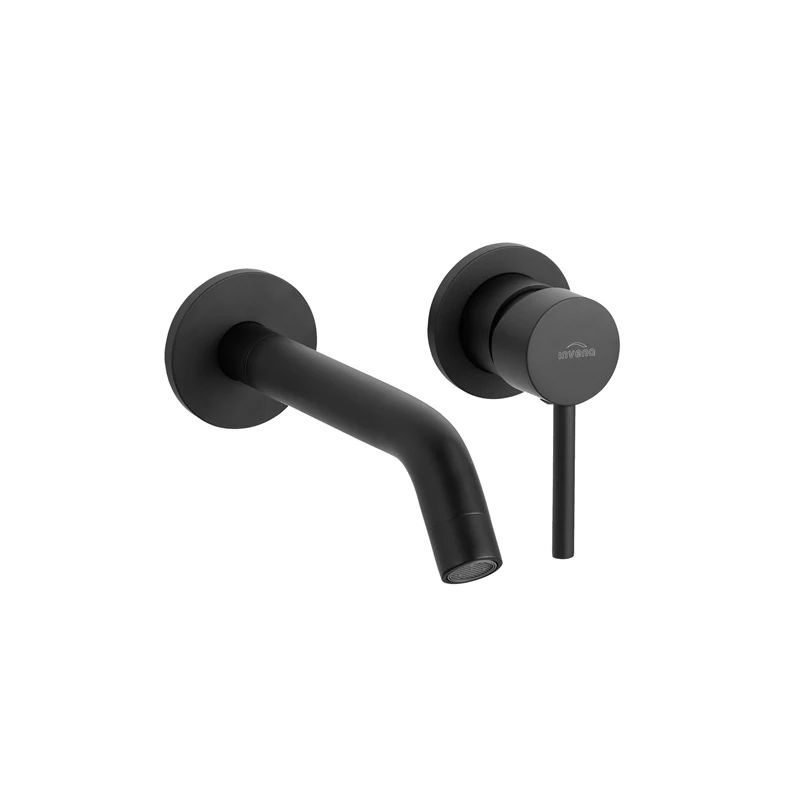 In-wall washbasin mixer dafni. black