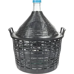 Demijohn for wine in plastic basket 20 l