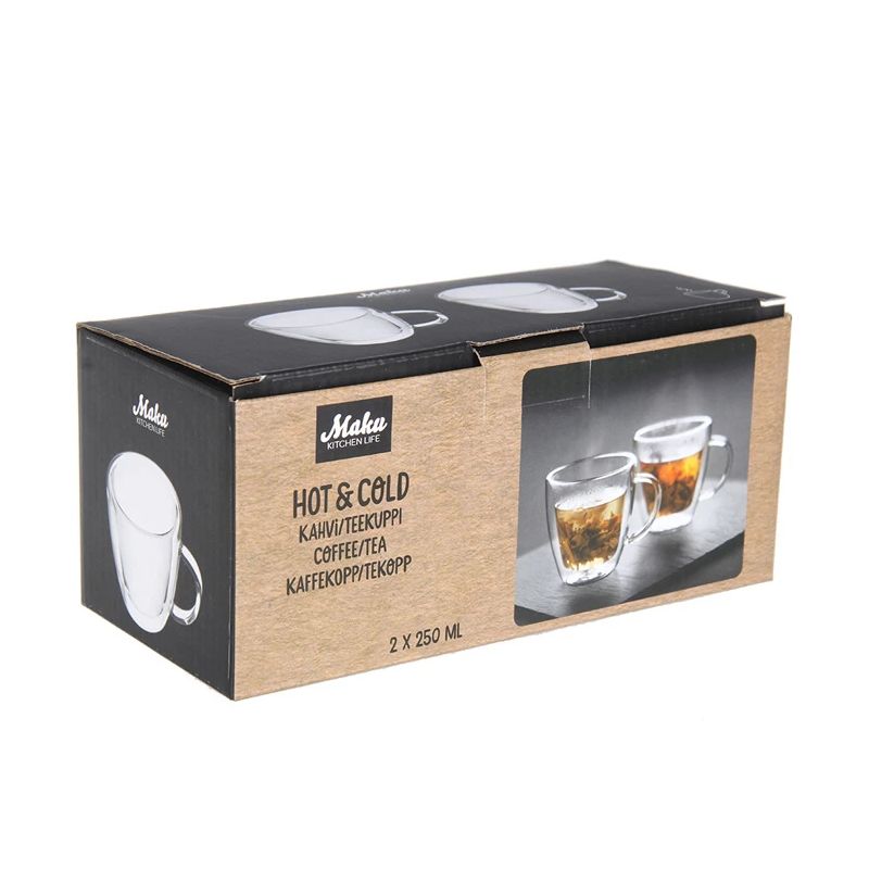 Maku krūzes ar dubultsienu 250 ml, 2 gab.