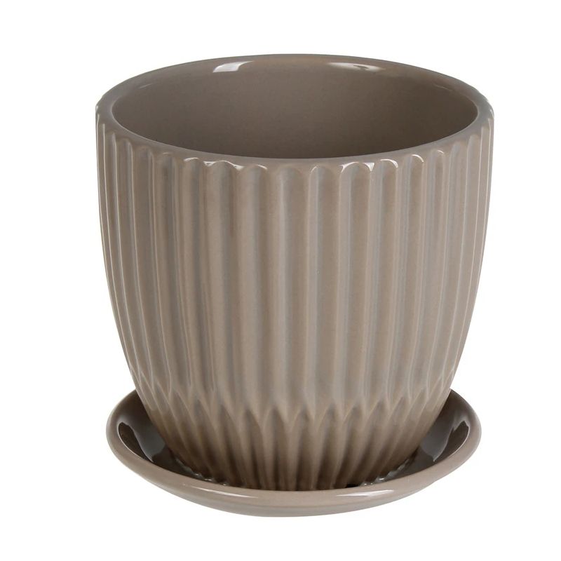 Puķu pods ar paliktni curly 15 cm