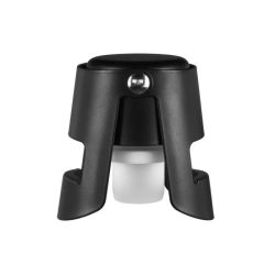 Maku šampanieša pudeles aizbāznis, melns, nerūsējošais tērauds + TPR, 4×4×5,5 cm